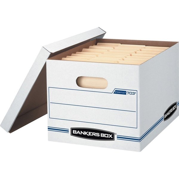 Bankers Box Stor/File Boxes, w/Lid, Ltr/Lgl, 12"x15"x10", 4/CT, White PK FEL0070308